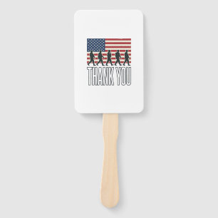 Thank You Military Flag Silhouette Vintage Shirt D Hand Fan