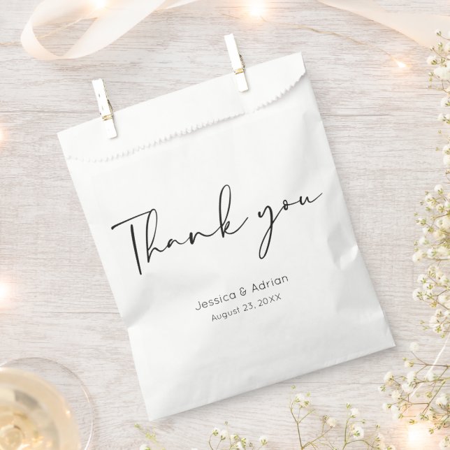 Thank You Minimal Script Favor Bag (Clipped)