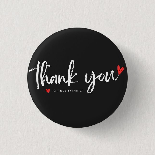 Thank You Minimalist Button Badge (Front)