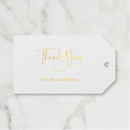Thank You | Minimalist Calligraphy Custom Gold Foi Foil Gift Tags