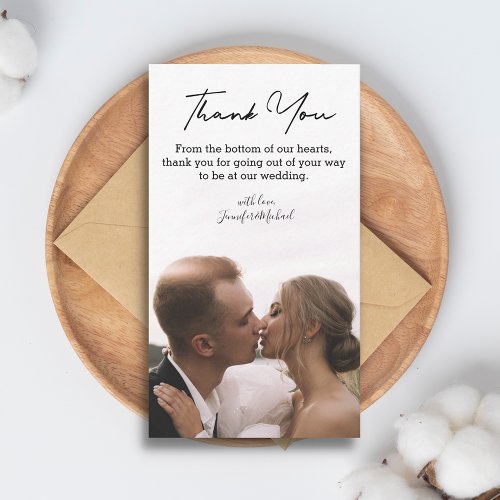 thank you minimalist chic handwriting wedding  note card