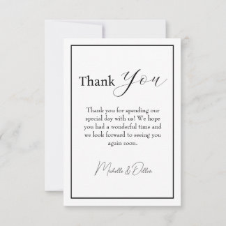 Thank You - Minimalist, Cursive, Wedding