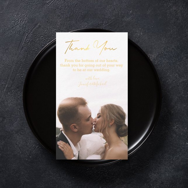 thank you minimalist gold handwriting wedding   note card (Creator Uploaded)