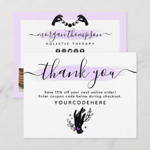 Thank You Minimalist Hands Moon Logo 4-Photo Flyer Postcard