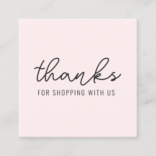 Thank You Minimalist Modern Square Business Card