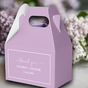 Thank You Minimalist Wedding Lilac Purple Favor Boxes