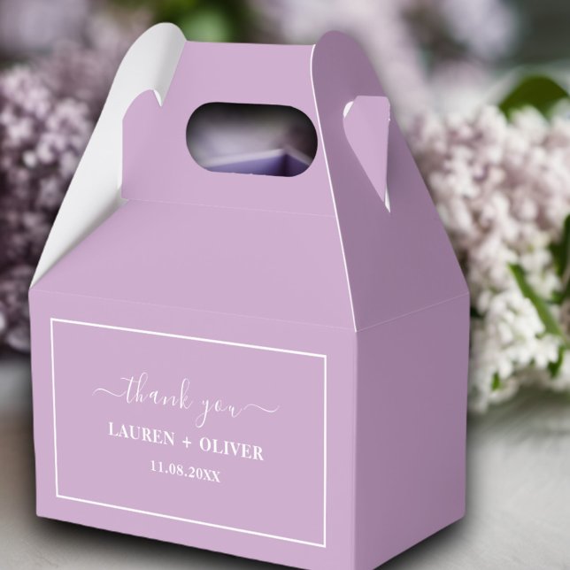 Thank You Minimalist Wedding | Lilac Purple Favor Boxes (Creator Uploaded)