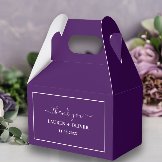 Thank You Minimalist Wedding | Purple Favor Boxes (Creator Uploaded)