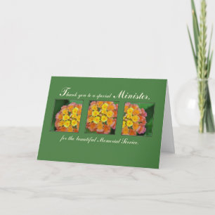 Thank You Minister, Memorial Funeral Service Card