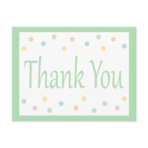 Thank You Mint Green And White Polka Dots