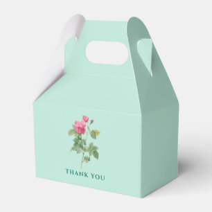 Thank You Mint Green Floral Favor Boxes