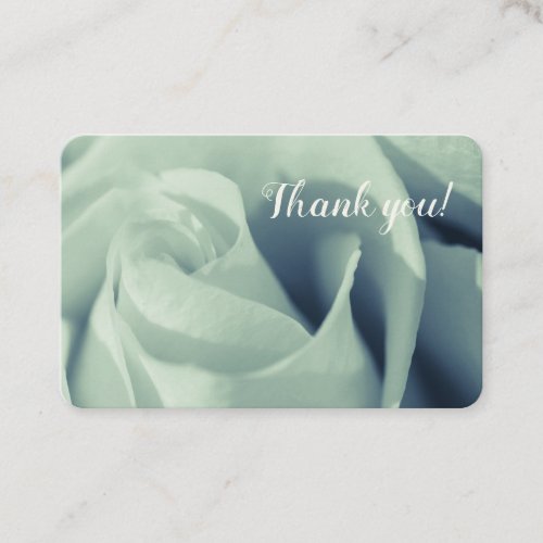 Thank You Mint Green Rose Custom Business Card