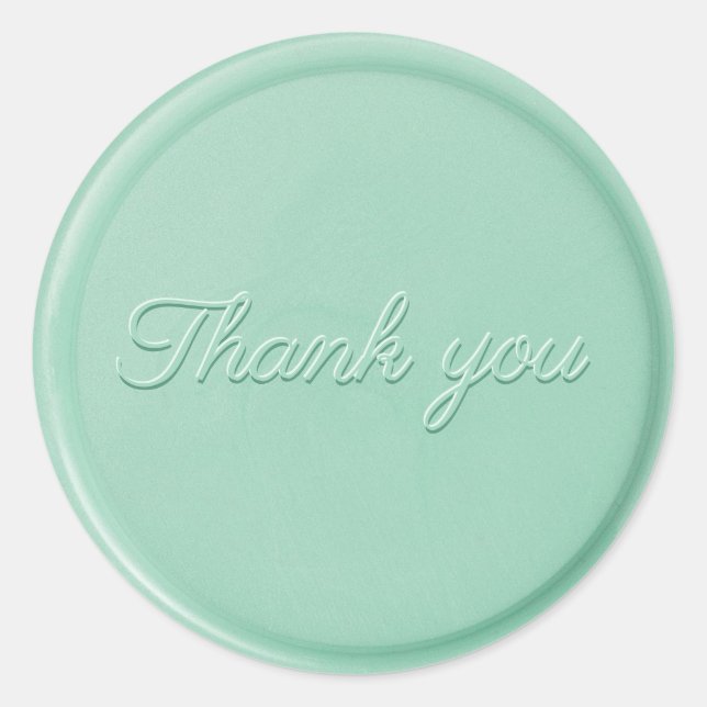 Thank you Mint Green Wax Seal Sticker (Front)