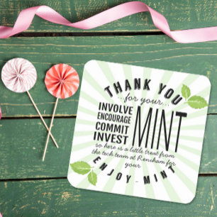 thank you mint retirement involvement commitment   square sticker