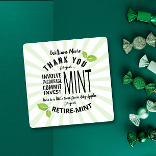 thank you mint retirement involvement commitment   square sticker