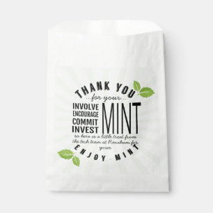 thank you mint volunteer involvement commitment favor bag