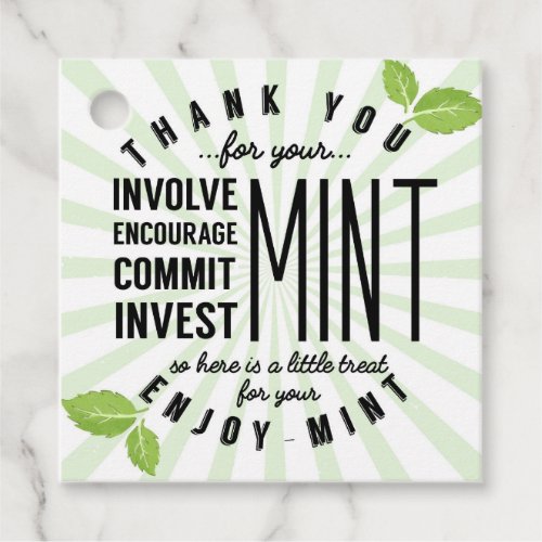 thank you mint volunteer involvement commitment  favor tags