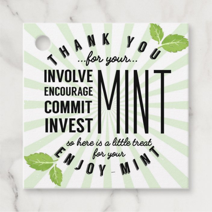 Thank You Mint Volunteer Involvement Commitment Favor Tags Zazzle thank-you-mint-volunteer-involvement-commitment-favor-tags-zazzle