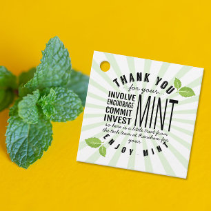 thank you mint volunteer involvement commitment  favor tags