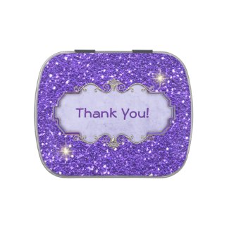 THANK YOU MINTS PURPLE Crystal/BLING FAVOR Jelly Belly Tin