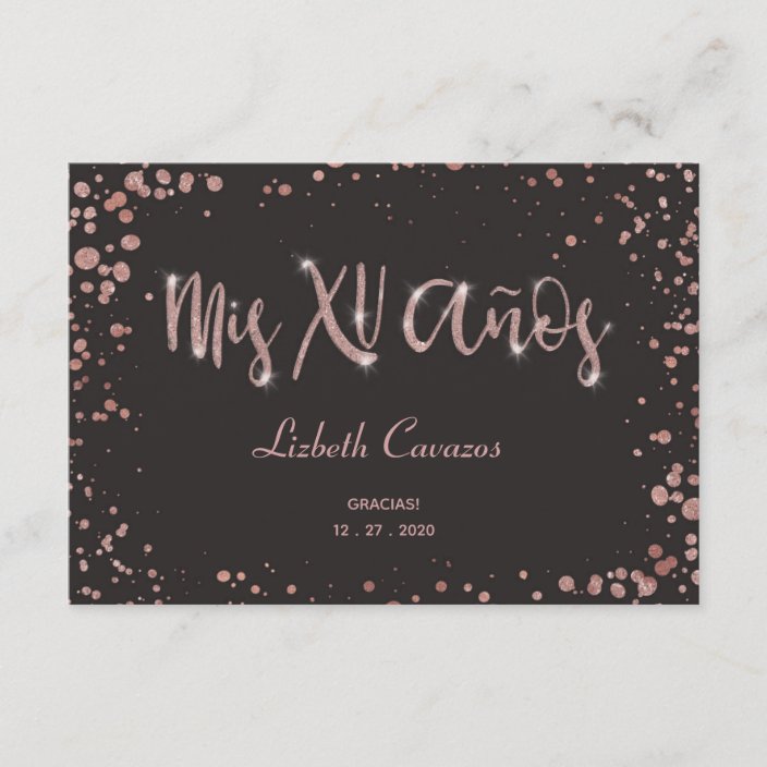 Thank You Mis Xv Anos Quinceanera Gracias Glam Enclosure Card Zazzle Com