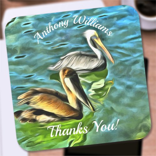 Thank You Mismaloya Pelicans 0329 Square Sticker