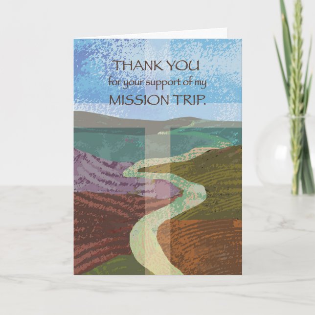 Thank You Mission Trip Support Journey of Faith Card (Front)