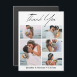 thank you modern 5 photos collage wedding magnet<br><div class="desc">elegant thank you modern script five photos collage wedding minimal magnet</div>