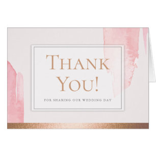 Thank You - Modern Blush Pink Watercolor Cards