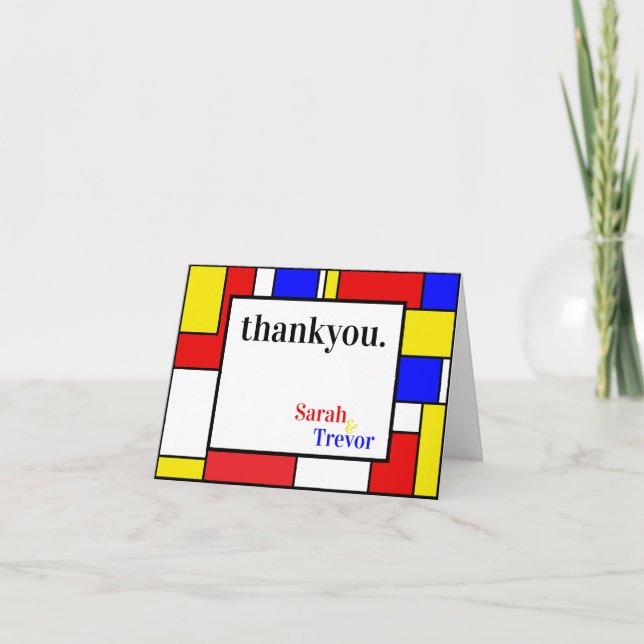 Thank You | Modern Bold Primary Colors Card (Front)