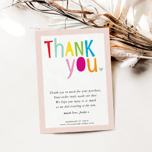 THANK YOU modern bright fun colorful typography Card