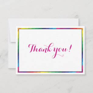 THANK YOU modern bright rainbow colors Card