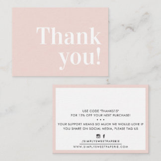 THANK YOU modern business insert serif blush pink