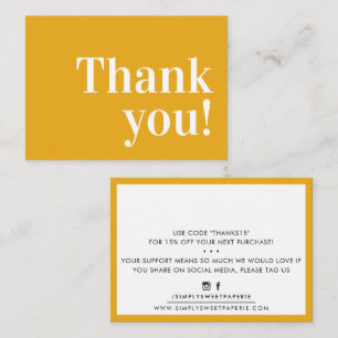 THANK YOU modern business insert serif yellow