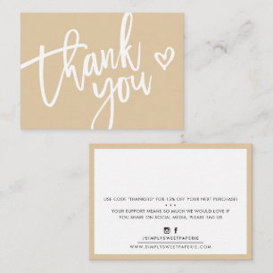 THANK YOU modern business insert tag champagne