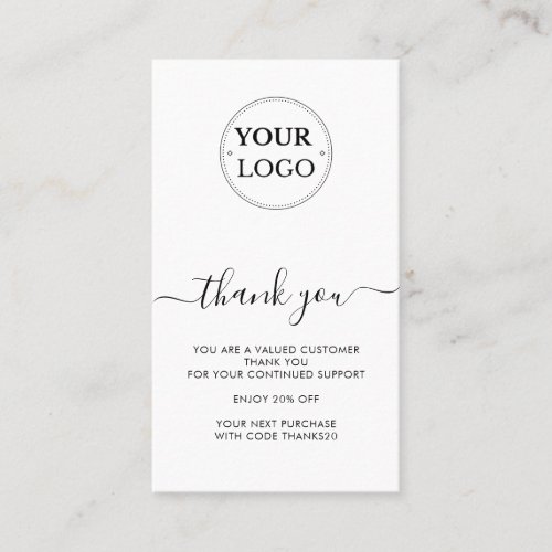 Thank You Modern Business Logo Discount Card