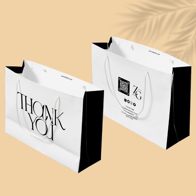 Thank You Modern Business | QR Code Large Gift Bag (Creator Uploaded)