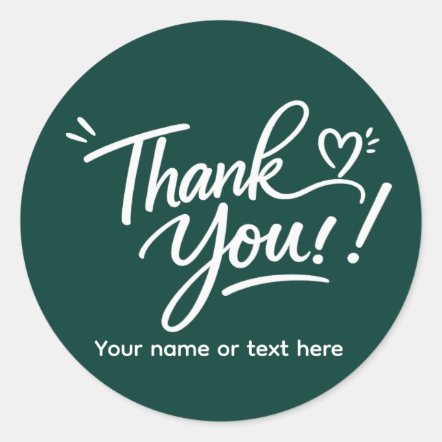 Thank you! modern calligraphy Sticker (Front)