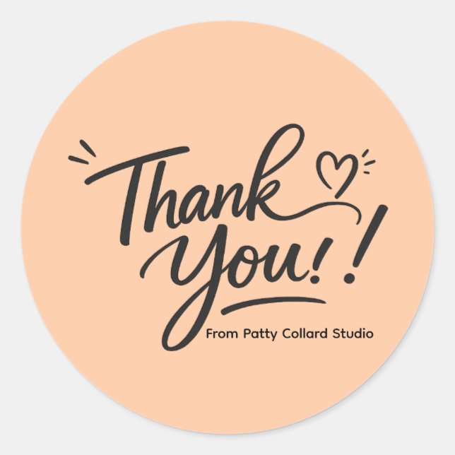 Thank you! modern calligraphy Sticker (Front)