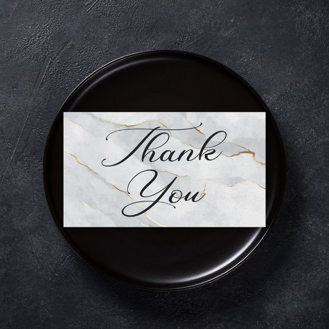 thank you modern calligraphy wedding marble note card (Creator Uploaded)
