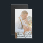 thank you modern calligraphy wedding photo magnet<br><div class="desc">elegant thank you modern calligraphy wedding photo magnet</div>