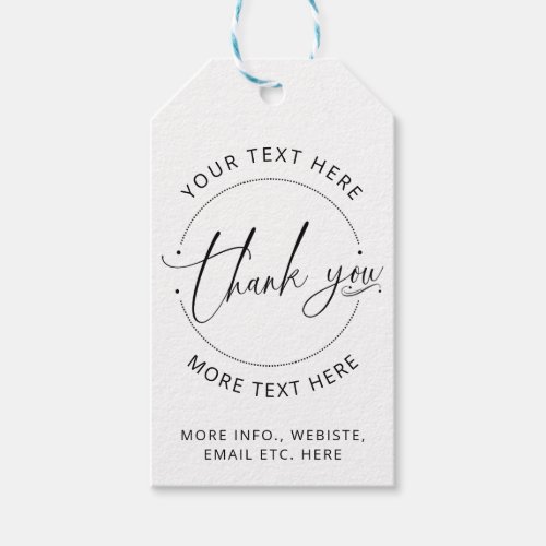 Thank you Modern Create Your Own Small Business  Gift Tags