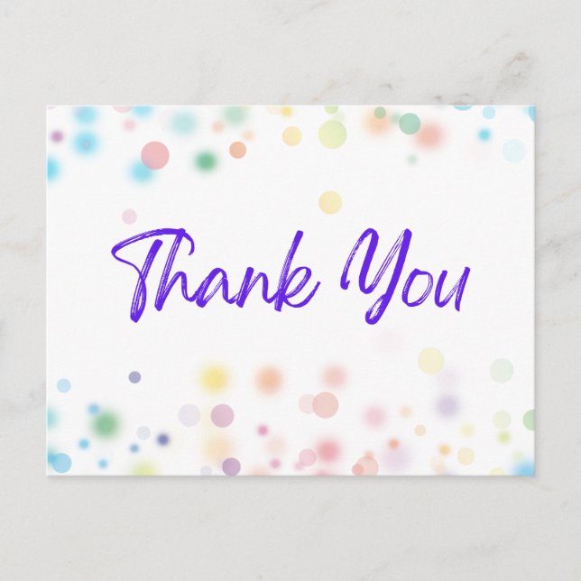 Thank You Modern Cute Bubbles Colorful  Postcard (Front)
