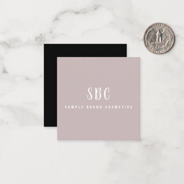 Thank You Modern Elegant Chic Cosmetics Business Note Card (Front/Back In Situ)
