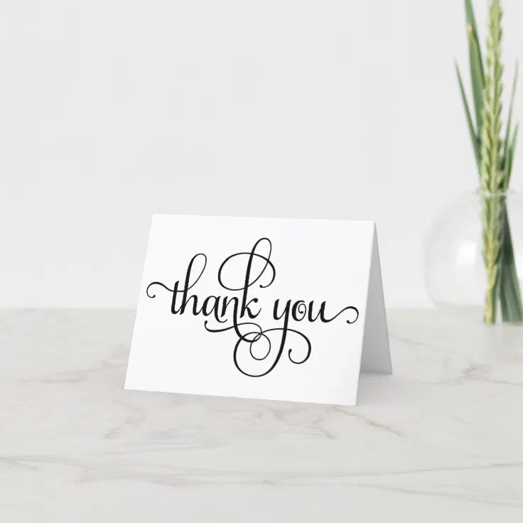 Thank You Modern Elegant Stylish Script Card | Zazzle