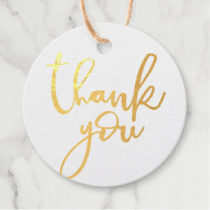 THANK YOU modern hand lettered calligraphy Foil Favor Tags