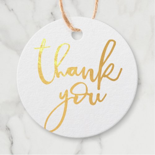 THANK YOU modern hand lettered calligraphy Foil Favor Tags