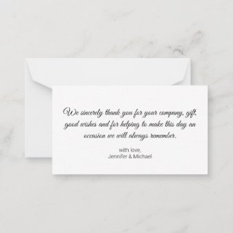 thank you modern handwriting wedding photo note card | Zazzle