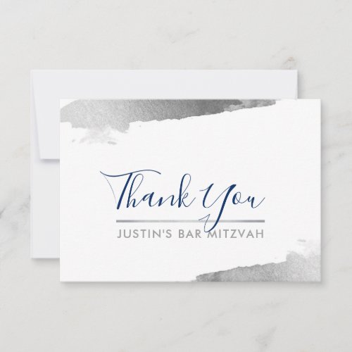THANK YOU modern luxe gilded silver navy blue