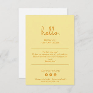 Thank You Modern Pastel Yellow Business Card